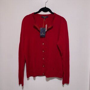 NWT Brooks Brothers Extra Fine Merino Wool Button Up Sweater